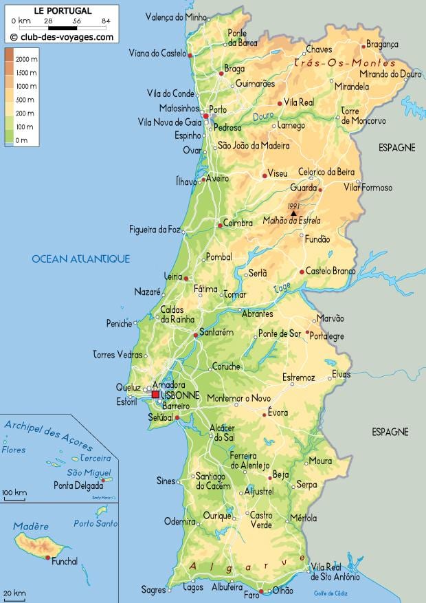 Portugalsko na mapě