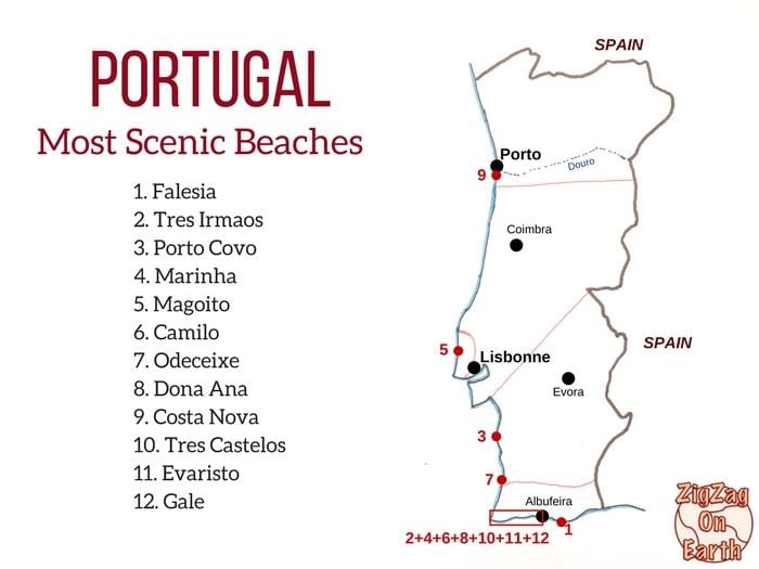 Portugalsko beach mapě