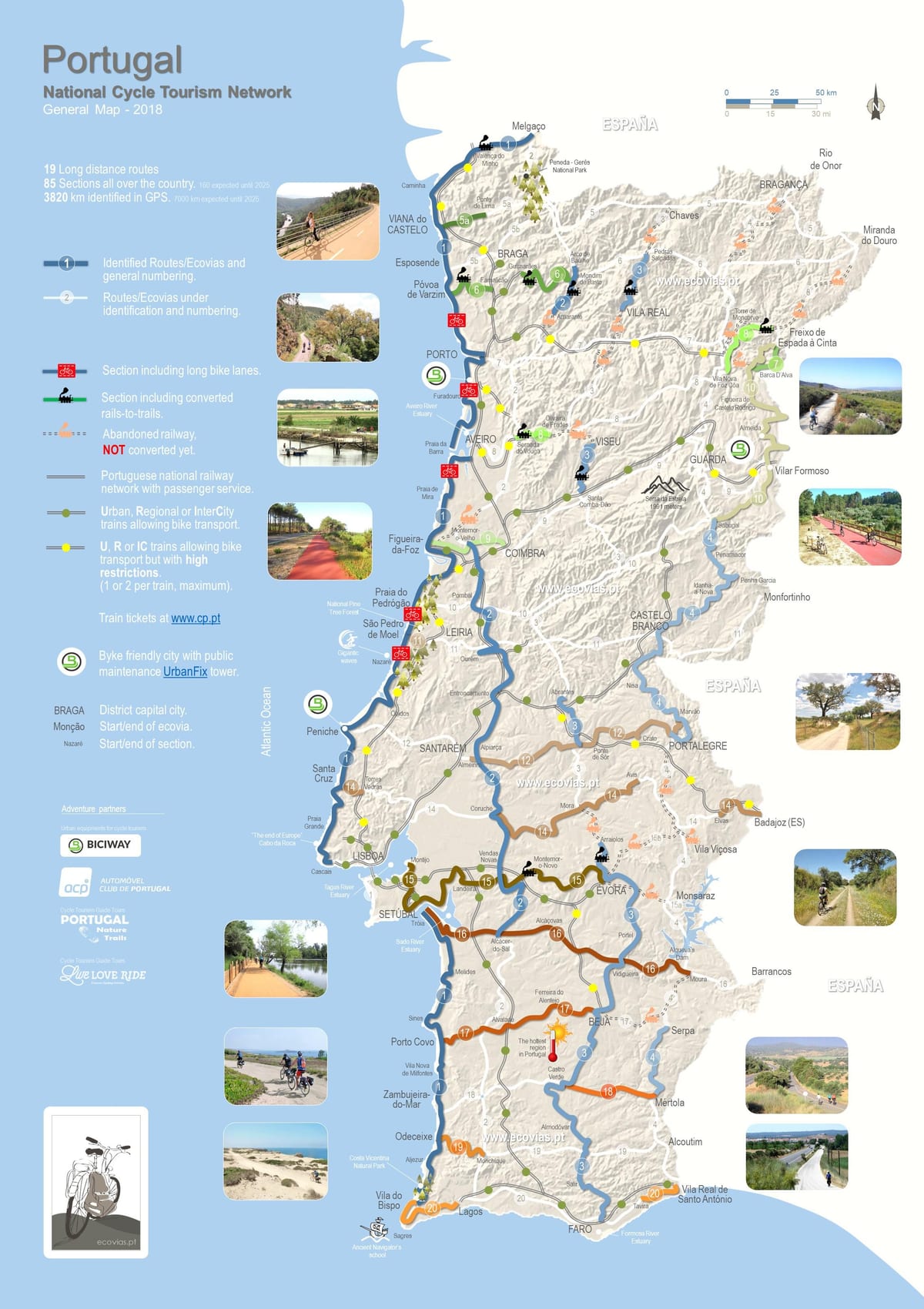 mapa Portugalska na kole