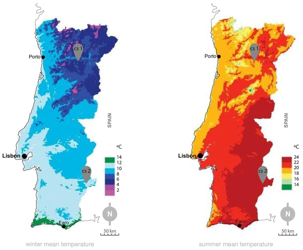 klima mapa Portugalska