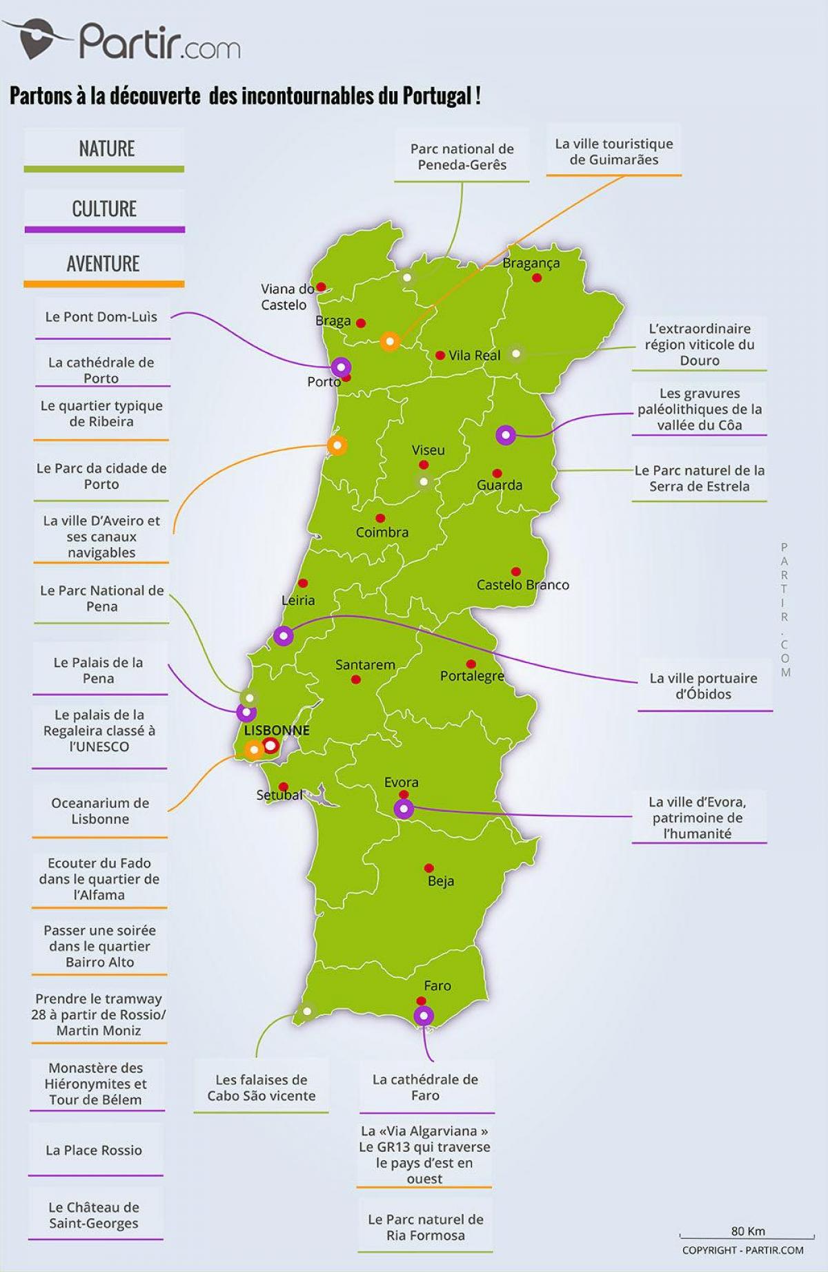 Portugalsko muzea mapě