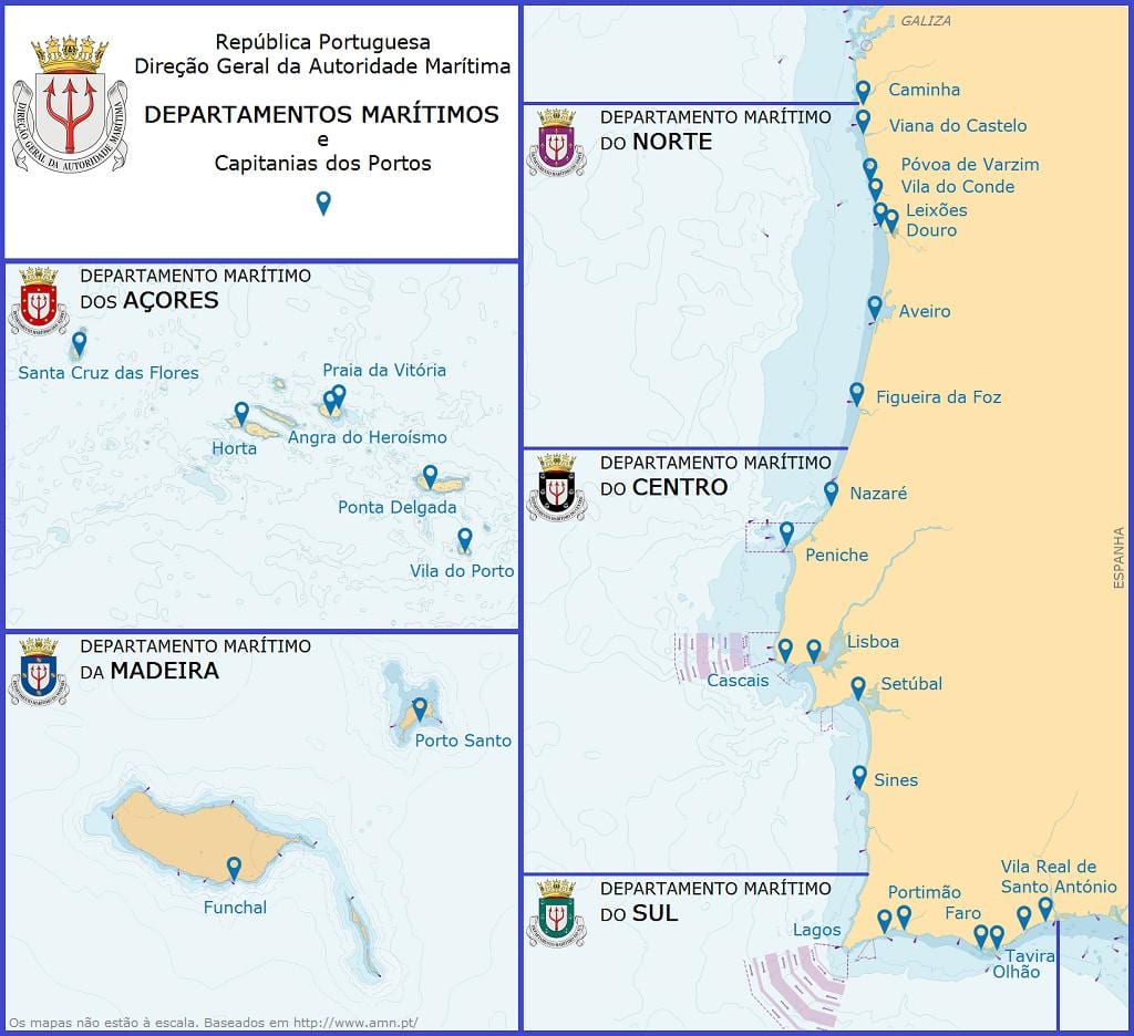 přístavy v Portugalsku na mapě
