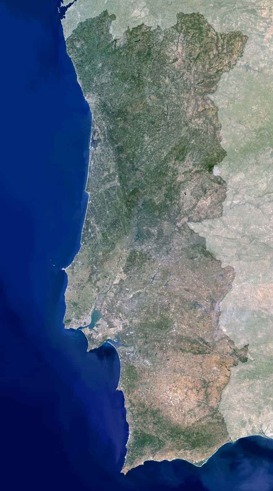 mapa Portugalska satelitní