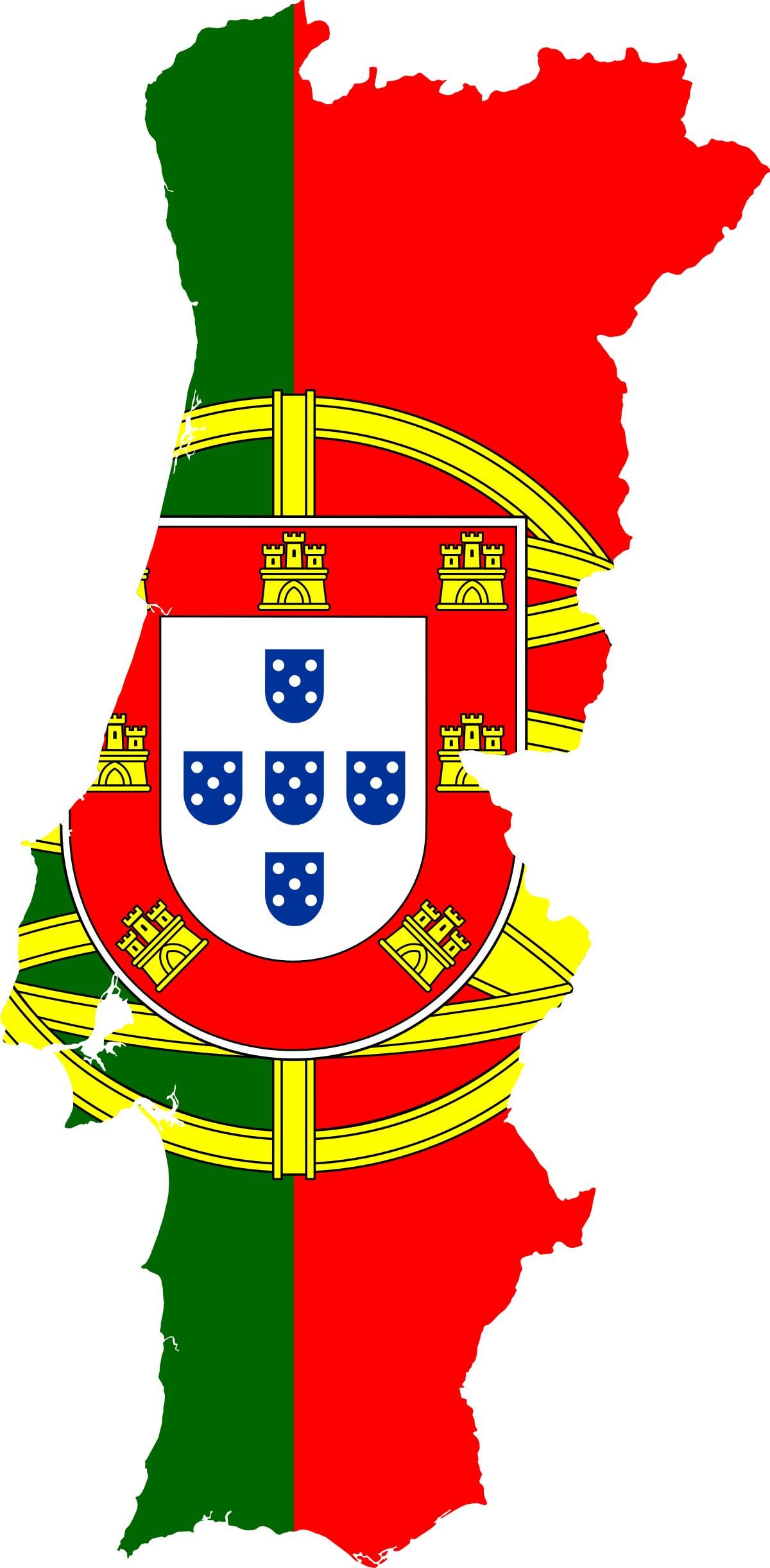 Portugalsko mapa vlajky