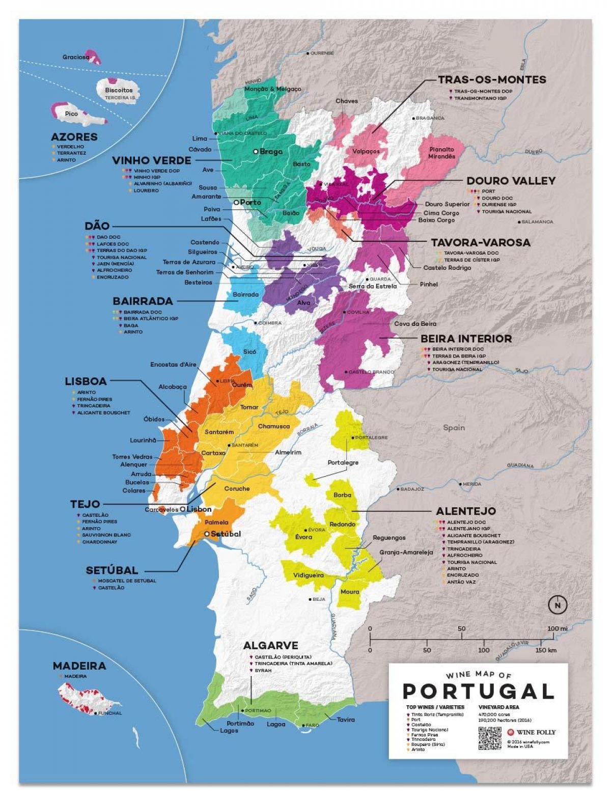 víno mapa Portugalska