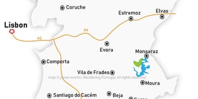 Mapa Alentejo Portugalsko