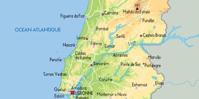 Portugalsko na mapě