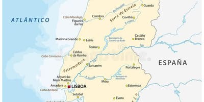 Portugalsko řeky mapě