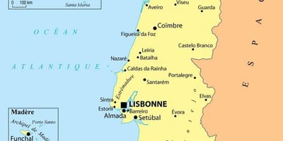 Mapa Portugalsko a Azorské ostrovy