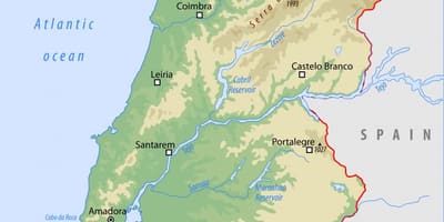Fyzická mapa Portugalska