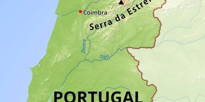 Hory v Portugalsku mapě
