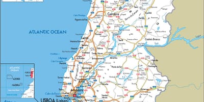 Mapa Portugalska měst
