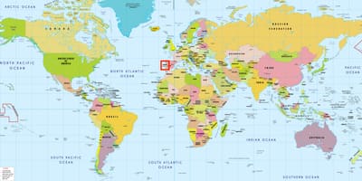 Portugalsko na mapě světa