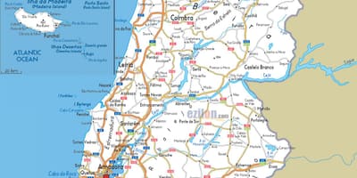 Silniční mapa Portugalska