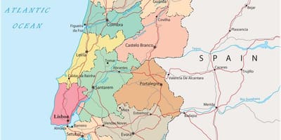 Politická mapa Portugalska