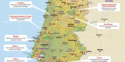 Mapa Portugalska rekreační střediska