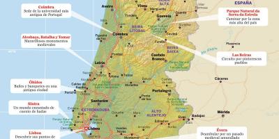 Mapa Portugalska rekreační střediska