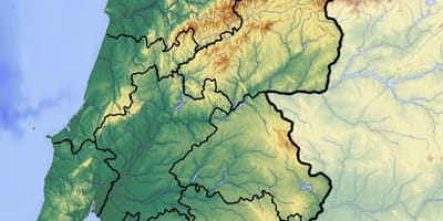Mapa Portugalska nadmořská výška