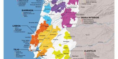 Víno mapa Portugalska