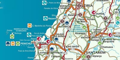 Mapa Portugalska Stříbrné pobřeží